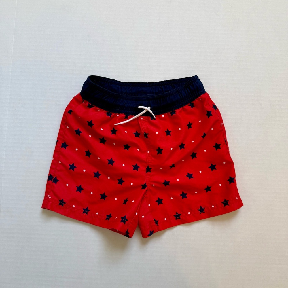 Janie and Jack Red Starry Kids Shorts boys swim trunks